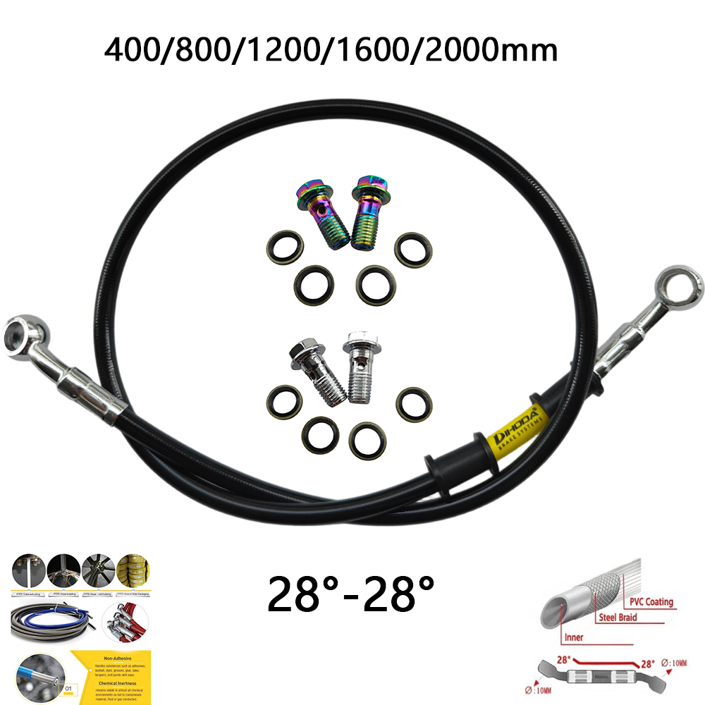 28°-28° Black Braided Stainles - đánh giá và giá Motorcycle Brake Cable