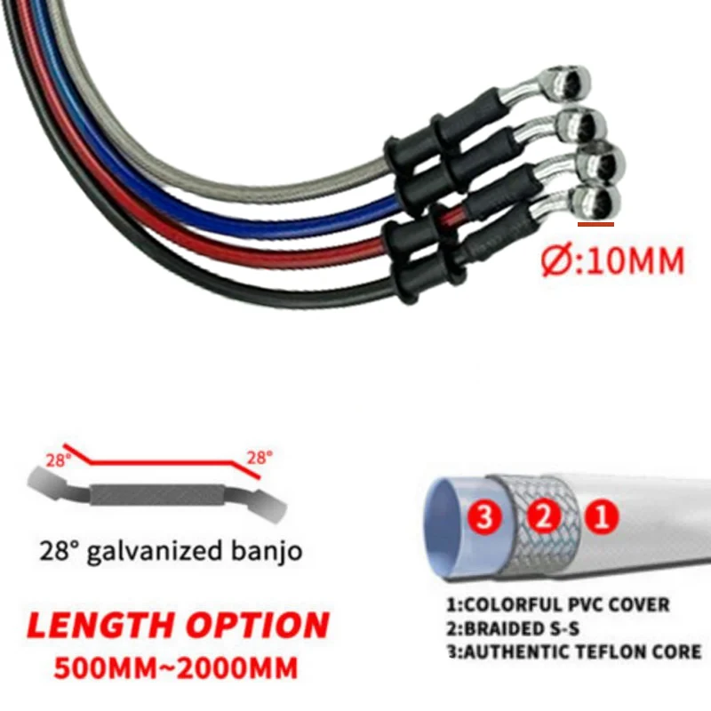 Silver 30cm To 220cm 28° 10mm  - đánh giá và giá Motorcycle Brake Cable