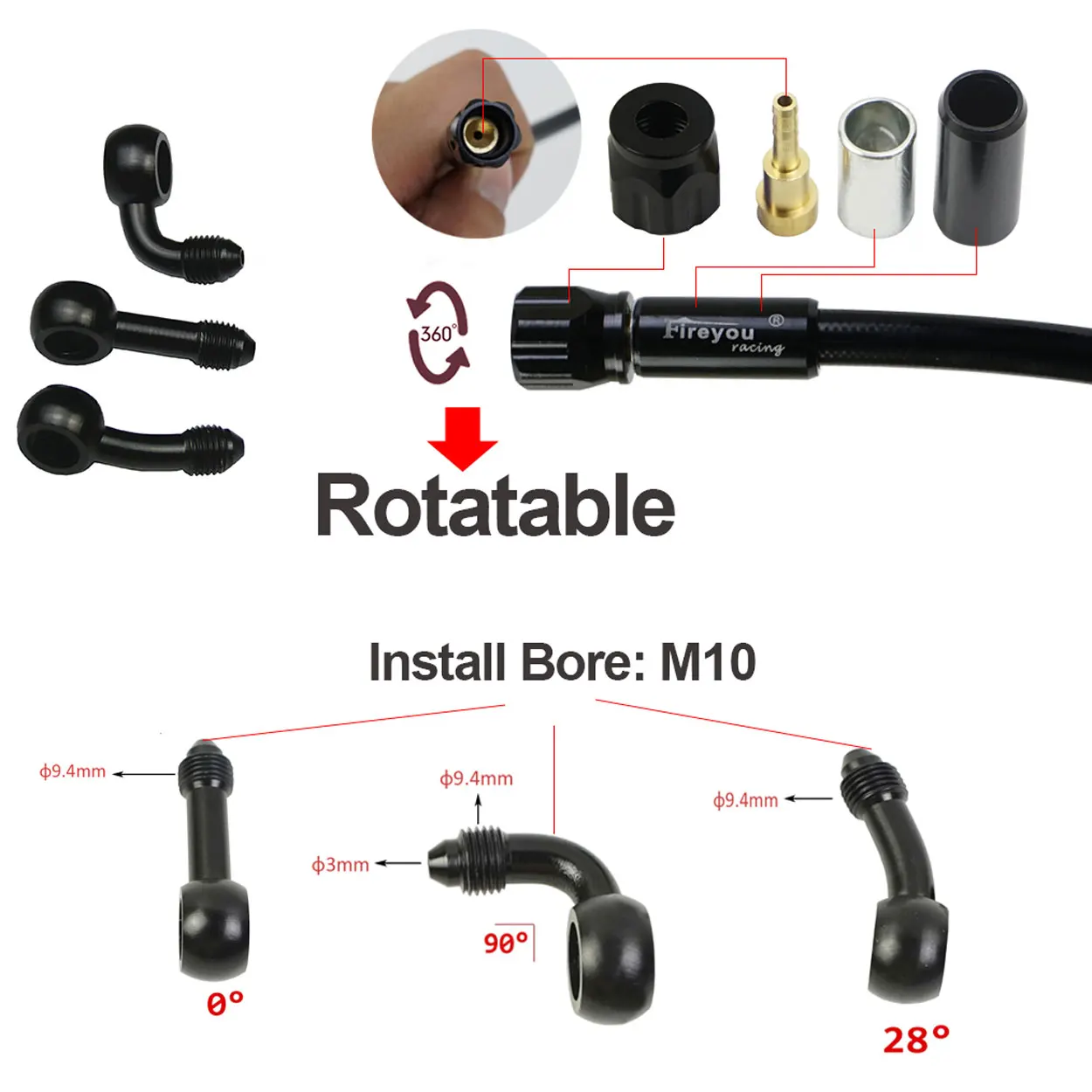 AN3 Braided Brake Hose Motorcy - đánh giá và giá Motorcycle Brake Cable