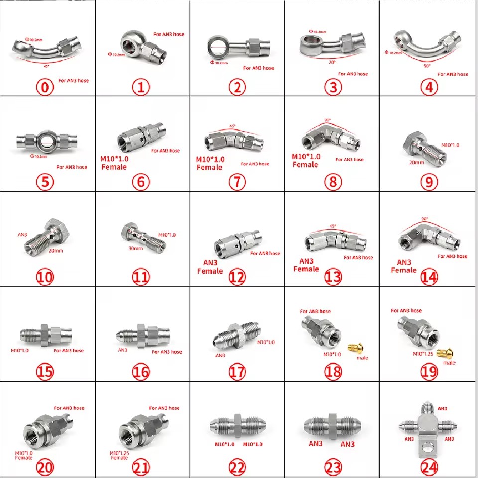 01PC AN3 AN4 Car modified Moto - đánh giá và giá Brake Line Motorcycle